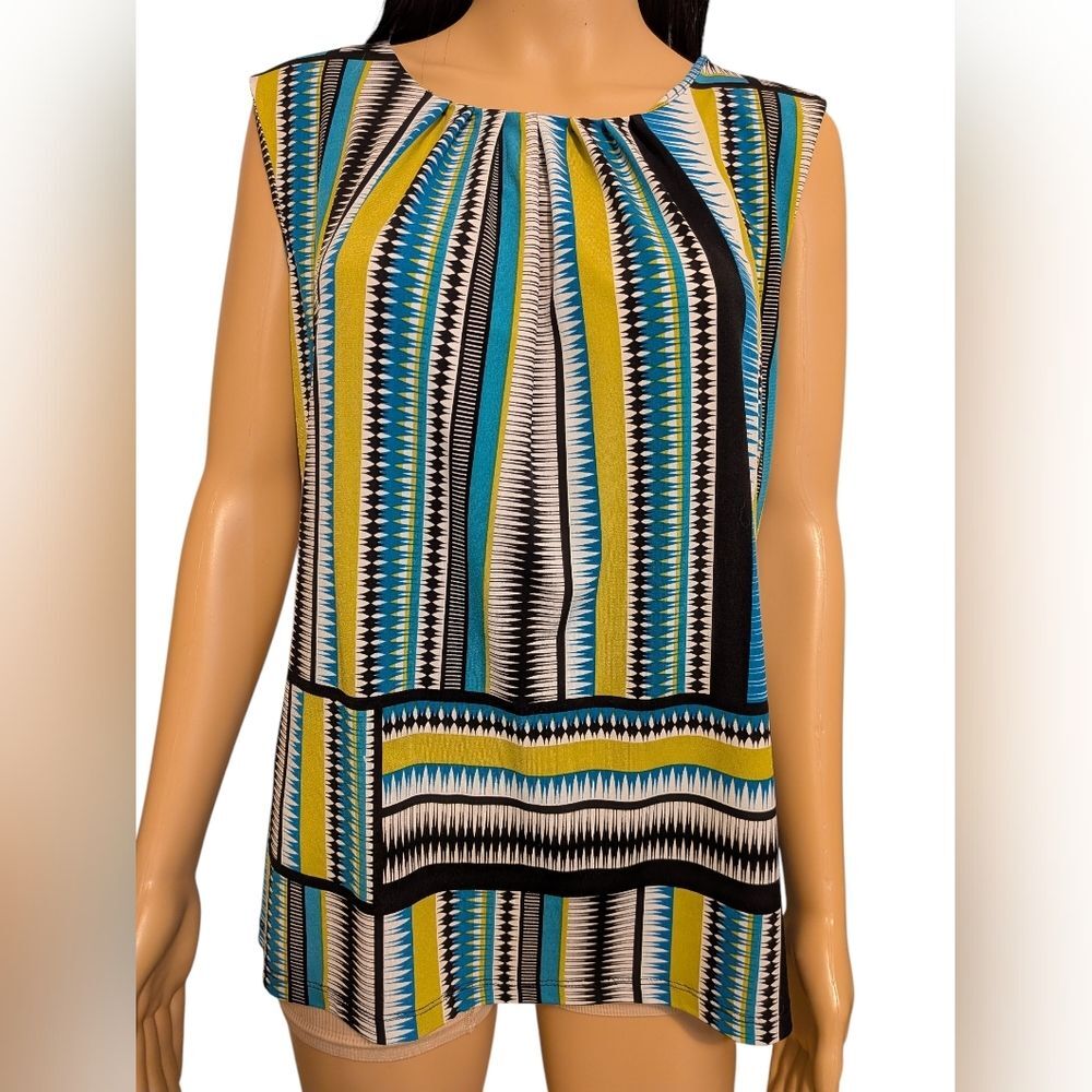 Calvin Klein Abstract Print Sleeveless Blouse